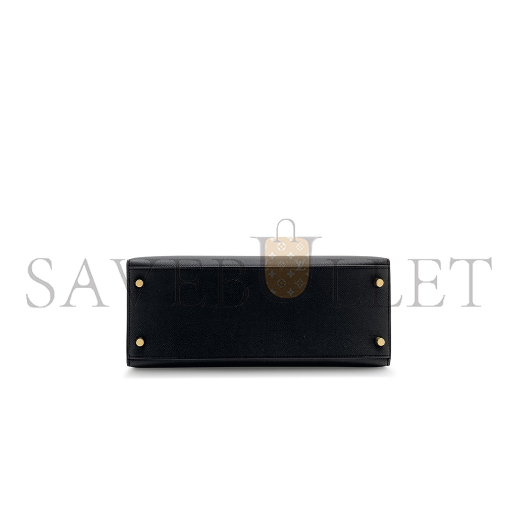 HERMÈS MASTER A BLACK EPSOM LEATHER KELLY 28 WITH GOLD HARDWARE (28*22*10cm) 